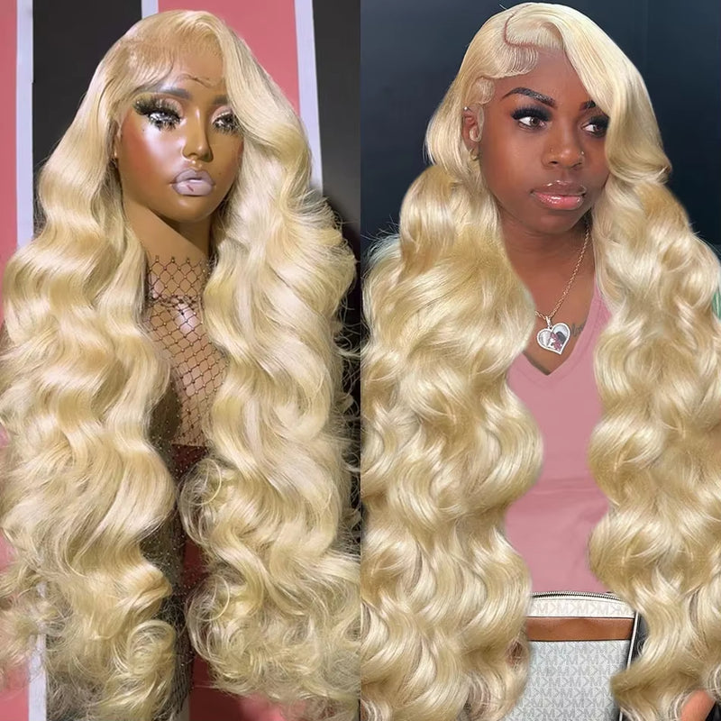 AMZHAIR Body Wave Honey Blonde 613# Colored Wigs Human Hair 13x4 13x6 Lace Frontal Wig Brazilian Human Hair Wigs for Women Loose Wave on Sale