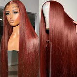 AMZHAIR Raw Vietnamese Hair Reddish Brown Color Straight Wigs 100% Human Hair 13x6 Hd Lace Frontal Wig Glueless 13x4 Lace Frontal Wigs for Black Woman(副本)