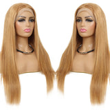 Honey Blonde 27# Pre Colored Straight Human Hair HD Lace Frontal Wig