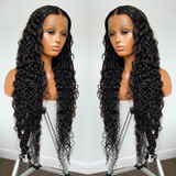 Water Wave Virgin Human Hair 13X4 HD Transparent Lace Front Wig Pre Plucked For Black Women High Density