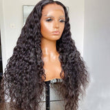 13x4 HD Transparent Deep Wave Lace Front Human Hair Wigs Pre Plucked For Black Women