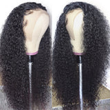 Brazilian Hair Curly Wave HD Transparent Lace Front Wigs 180% Density Pre Plucked