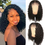 180% Density Afro Curly Wave Short BOB Wigs HD  Lace Front Human Hair Wig High Quality