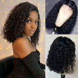 180% Density Deep Wave Human Hair Bob Style HD Transparent Lace Front Wig Pre Plucked