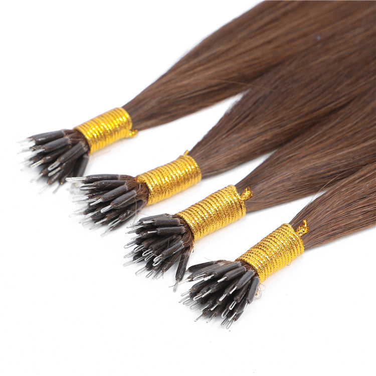 AMZHAIR New Arrival Nano Ring Human Hair Extensions Light Color Virgin European Hair Extension