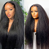 Yaki Kinky Straight 13x4 HD Lace Front Human Hair Wig Pre Plucked 180% Density