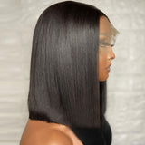 Pre Plucked Pixie Side Part Straight Bob Lace Frontal Wig HD Lace 180% Density