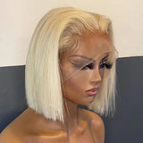 Pre Plucked 613 Blonde Bob Lace Frontal Wig Middle Part High Quality
