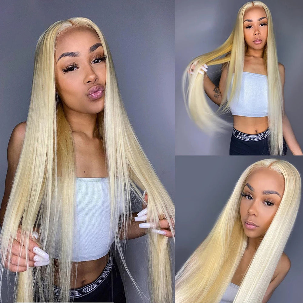 High Quality 613 Blonde Lace Front Wig Straight Best Human Virgin Hair