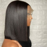 180% Density High Quality Straight Bob Style HD Lace Frontal Wig Pre Plucked