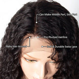 Glueless Deep Wave HD 13x4 Lace Front Human Hair Wigs Pre-Plucked Hairline 180% Density