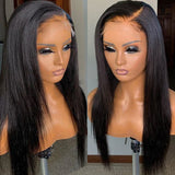 Straight Human Virgin Hair HD Transparent Lace Closure Wig Pre Plucked