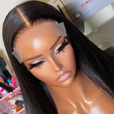Straight Human Virgin Hair HD Transparent Lace Closure Wig Pre Plucked
