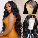 Pre Plucked Body Wave Closure Wig Affordable 180% Density Full End