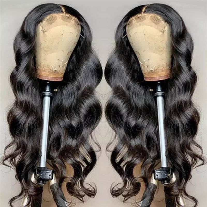 Pre Plucked Body Wave Closure Wig Affordable 180% Density Full End