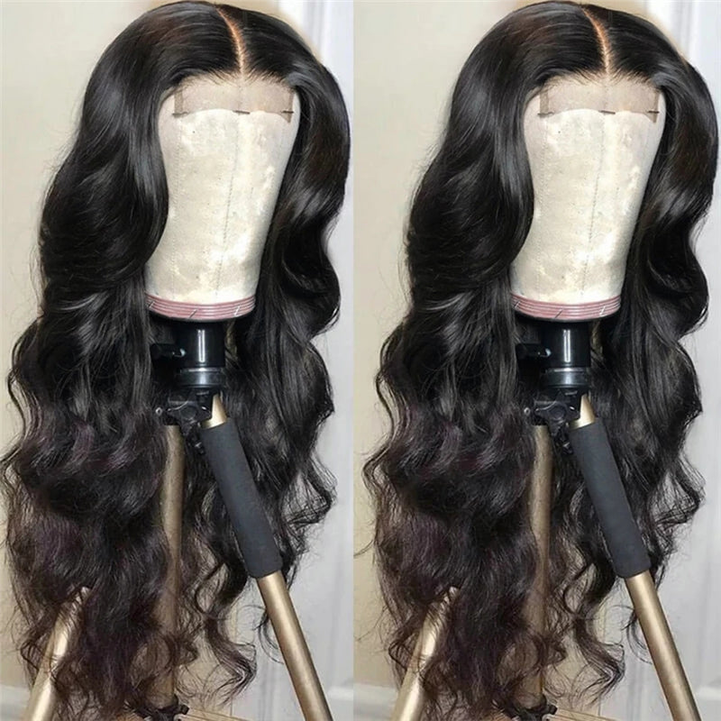 Pre Plucked Body Wave Closure Wig Affordable 180% Density Full End