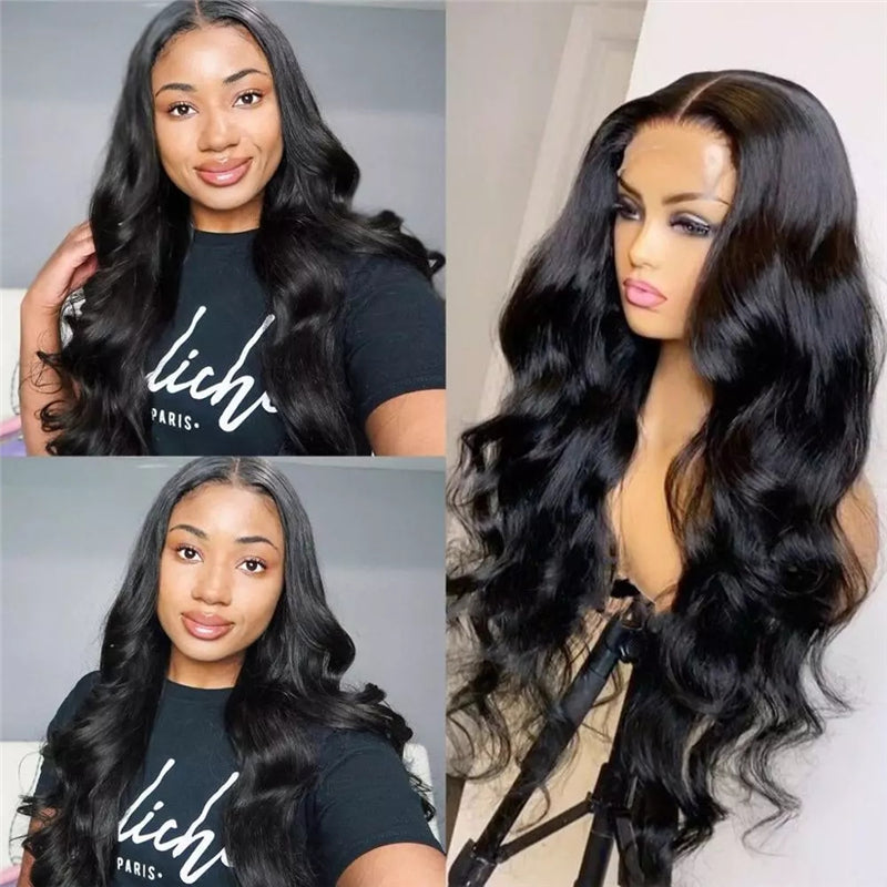 Pre Plucked Body Wave Closure Wig Affordable 180% Density Full End