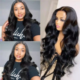 Pre Plucked Body Wave Closure Wig Affordable 180% Density Full End