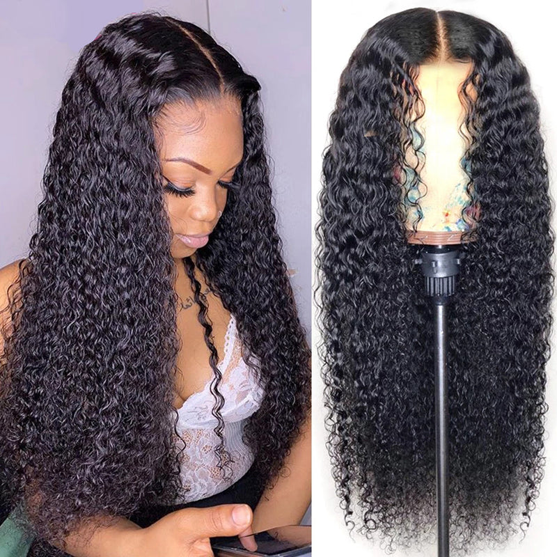High Qualtiy Kinky Curly Lace Closure Wig 180% Density Human Hair Virgin Hair