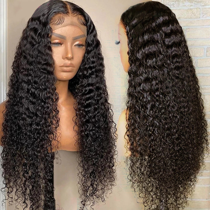 High Qualtiy Kinky Curly Lace Closure Wig 180% Density Human Hair Virgin Hair