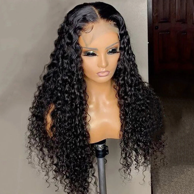 High Qualtiy Kinky Curly Lace Closure Wig 180% Density Human Hair Virgin Hair