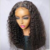 180% Density Kinky Curly Hair HD Lace Frontal Wigs Human Hair Pre Plucked