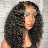 High Quality HD Transparent Kinky Curly Wave BOB Lace Front Wig 100% Human Hair