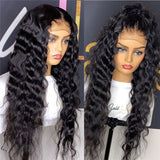 Affordable Deep Wave Lace Closure Wig 100% Human Hair High Density