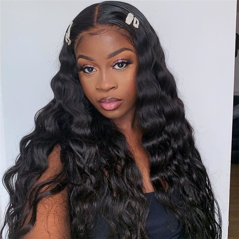 Affordable Deep Wave Lace Closure Wig 100% Human Hair High Density