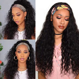 Affordable Deep Wave Headband Wig High Density Human Virgin Hair