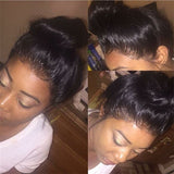 Pre Plucked High Quality Human Hair Straight HD Full Lace Wig 180% Density