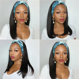 High Density Headband Wig Straight Virgin Human Hair Headband Wigs For Black Women