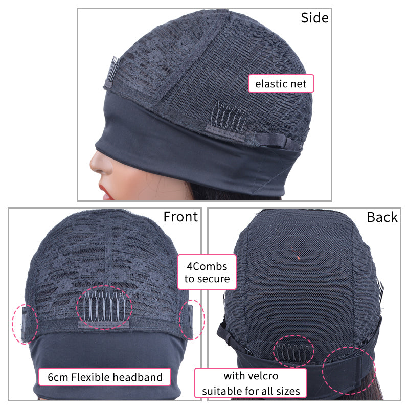 High Density Headband Wig Straight Virgin Human Hair Headband Wigs For Black Women