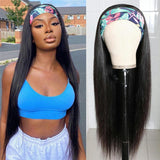 High Density Headband Wig Straight Virgin Human Hair Headband Wigs For Black Women