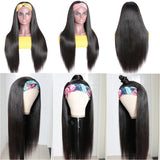 180% Density High Density Headband Wig Straight Best Virgin Human Hair Headband Wigs