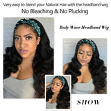 Body Wave Affordable Headband Wig 180% Density High Quality Human Hair