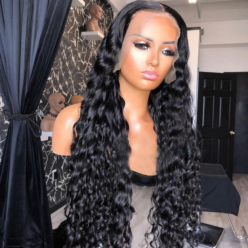 Water Wave 180% Density HD 13X4 Lace Front Wig Pre Plucked Best Human Hair