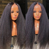 180% Density Yaki Kinky Straight HD Transparent Lace Front Wig Pre Plucked