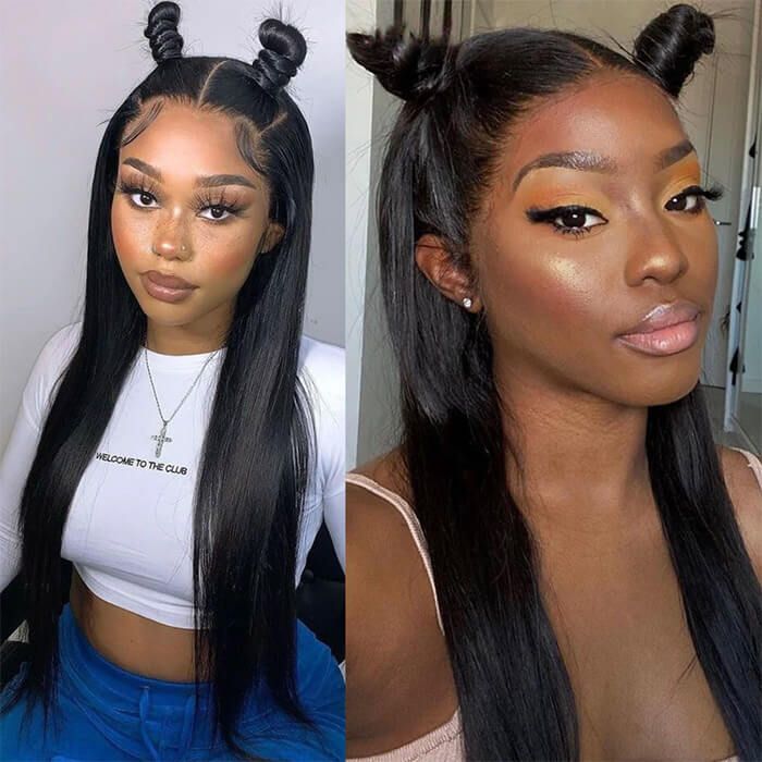 Glueless 360 HD Lace Front Wig Straight Human Hair Wigs For Women 180% Density