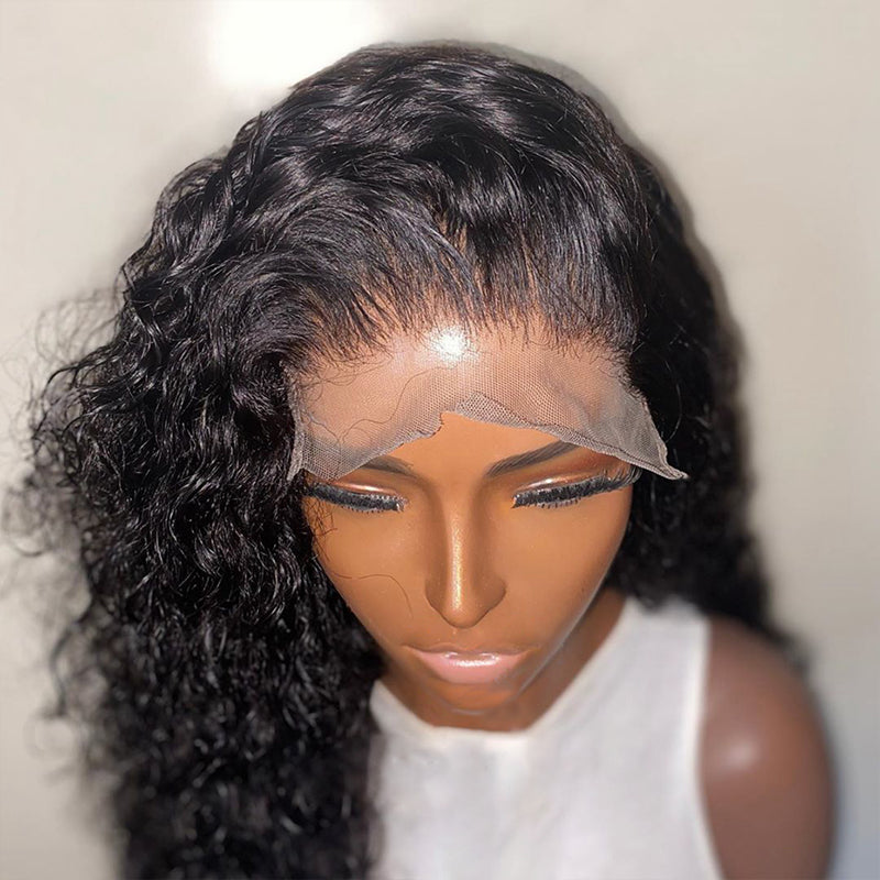 High Density Water Wave HD Transparent Lace Closure Wig 100% Human Hair