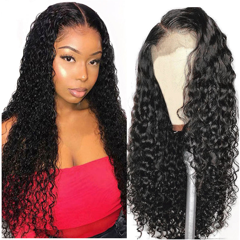 High Density Water Wave HD Transparent Lace Closure Wig 100% Human Hair