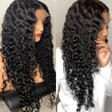 High Density Water Wave HD Transparent Lace Closure Wig 100% Human Hair