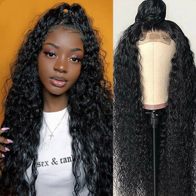 High Density Water Wave HD Transparent Lace Closure Wig 100% Human Hair