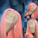 AMZHAIR Raw Vietnamese Hair Pink Color Bone Straight Wigs 100% Human Hair Hd Lace Frontal Wig Glueless 13x4 Lace Frontal Wigs for Black Women