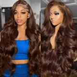 AMZHAIR Raw Vietnamese Hair Blue Color Body Wave 13x4 Lace Wigs Human Hair 13x6 Hd Transparent Lace Frontal Wigs for Women