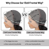 AMZHAIR Raw Hair Natural Black 180% Density 13x4 13x6 HD Lace Front Human Hair Body Wave Wig Pre Plucked 4x4 Lace Wigs For Black Women