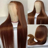 AMZHAIR Raw Vietnamese Hair Chocolate Brown Bone Straight 4x4 Lace Closure Wigs Human Hair 13x4 13x6 Hd Transparent Lace Frontal Wigs for Black Women