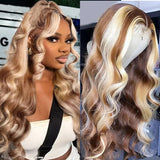 AMZHAIR Raw Vietnamese Hair 613/4# Color Body Wave Wigs 100% Human Hair Hd Lace Frontal Wig Glueless 13x4 Lace Frontal Wigs for Black Women