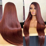 AMZHAIR Raw Vietnamese Hair Reddish Brown Color Straight Wigs 100% Human Hair 13x6 Hd Lace Frontal Wig Glueless 13x4 Lace Frontal Wigs for Black Woman（副本）