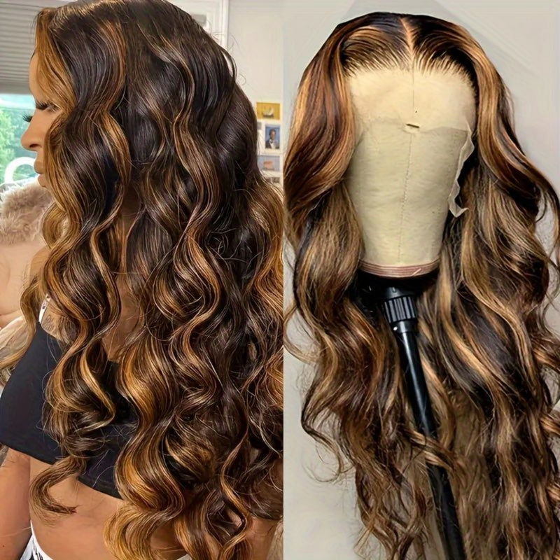 Wholesale Body Wave Highlight 4/27 Brown Color Lace Front Wigs Raw Vietnamese Human Hair Wig HD Lace Frontal Wig for Black Women